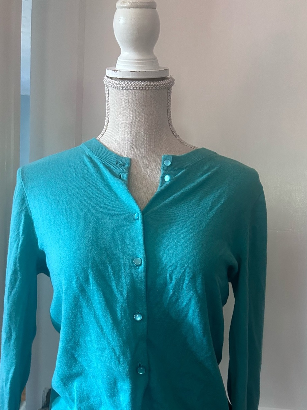 Classic Women's Crewneck Cardigan - Teal by JCrew size medium